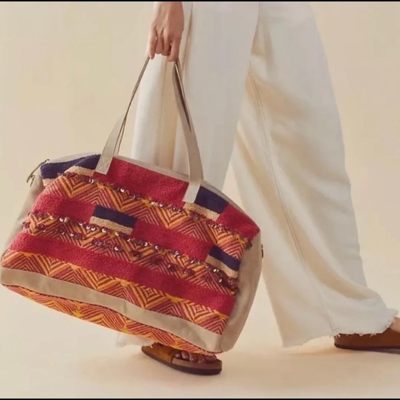 Free People Handbags - Free People Woman's First Class Embellished Weekender in Primrose Travel…